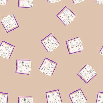 Seamless pattern tactile braille textbook cartoon vector Stock Illustration