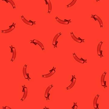 Seamless pattern tag red ribbon cartoon vector 스톡 일러스트