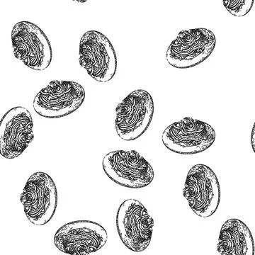Seamless pattern tagliatelle pasta sketch hand drawn Stock Illustration