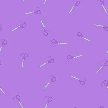 Seamless pattern tailor scissor cartoon vector Stock Illustration