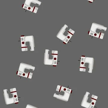 Seamless pattern tailor sew machine cartoon vector Illustrazione stock
