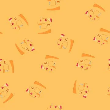 Seamless pattern tailor sew machine cartoon vector Illustrazione stock