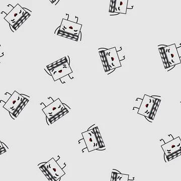 Seamless pattern take clapper board character cartoon vector Stock Illustration