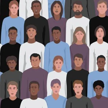 Seamless pattern with talking, shouting, singing people Stock Illustration