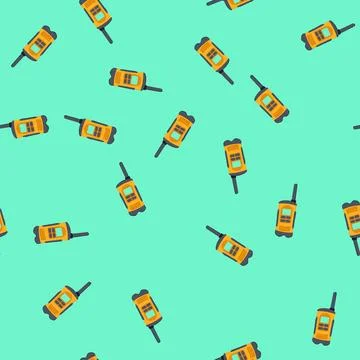 Seamless pattern talking walkie talkie cartoon vector Stock Illustration