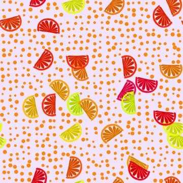 Seamless pattern with tangerine motif Stock Illustration