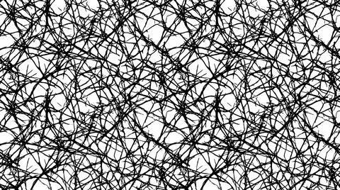 Seamless pattern of tangled tree branches on a white background, black chao.. Stock Illustration