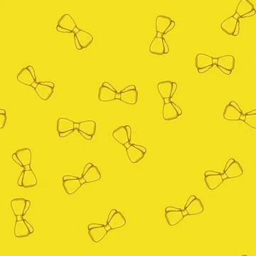 Seamless pattern tape gold bow cartoon vector Stock Illustration