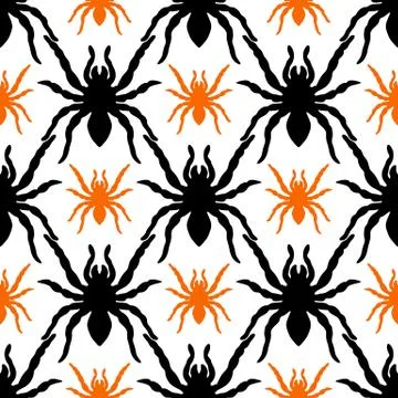 Seamless pattern with tarantula Stock Illustration