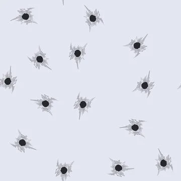 Seamless pattern target bullet hole cartoon vector Stock Illustration