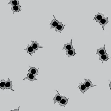 Seamless pattern target bullet hole cartoon vector Stock Illustration