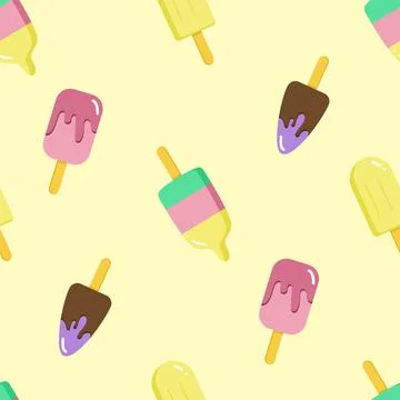 Seamless pattern with tasty ice creams. Stock Illustration