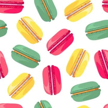 Seamless pattern with tasty macaroon Stock Illustration