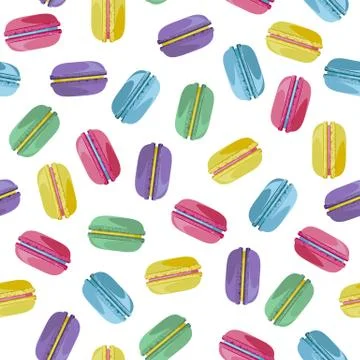 Seamless pattern with tasty macaroons Stock Illustration
