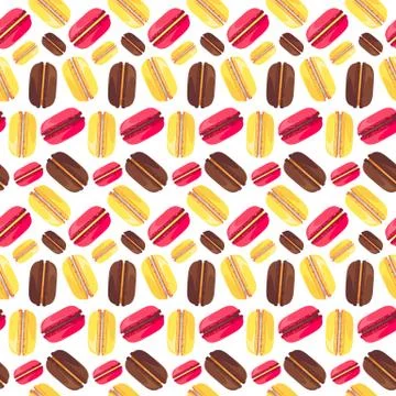 Seamless pattern with tasty macaroons Stock Illustration