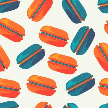 Seamless pattern with tasty macaroons イラスト素材