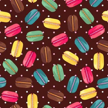 Seamless pattern with tasty macaroons Stock Illustration