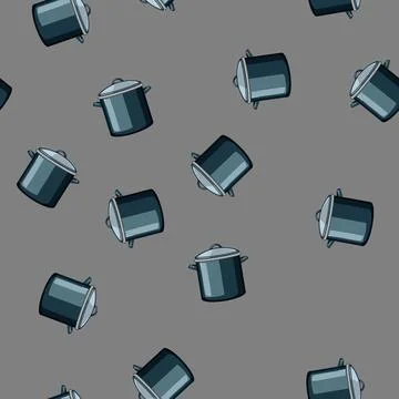 Seamless pattern tasty sauce pan cartoon vector Stock Illustration