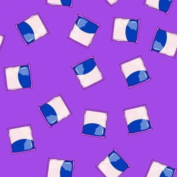 Seamless pattern tasty snack pack cartoon vector Illustrazione stock