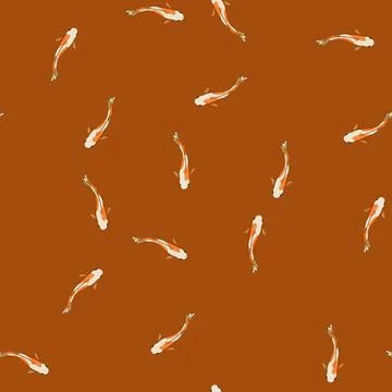 Seamless pattern tattoo koi fish carp cartoon vector Stock Illustration