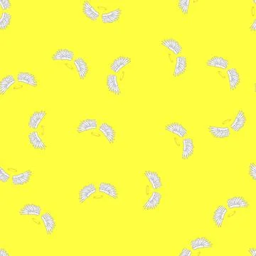 Seamless pattern tattoo wing angel cartoon vector Stock Illustration