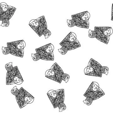 Seamless pattern tea bag sketch hand drawn Stock Illustration