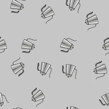Seamless pattern tea steel drip kettle cartoon vector イラスト素材