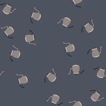Seamless pattern tea steel drip kettle cartoon vector イラスト素材