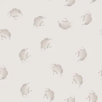 Seamless pattern tea teapot tea kettle cartoon vector Stock Illustration