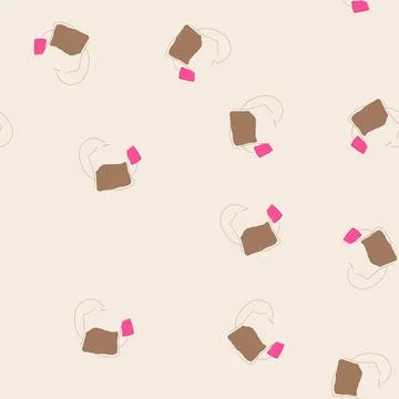 Seamless pattern teabag teabag cartoon vector Stock Illustration