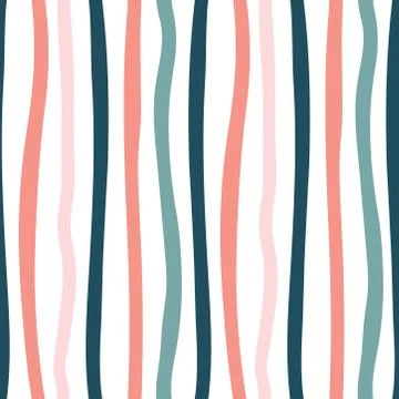 Seamless pattern with teal and pink stripes Stock Illustration