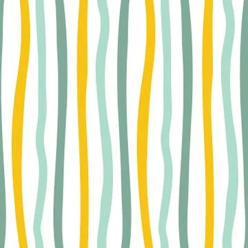 Seamless pattern with teal and yellow stripes Stock Illustration