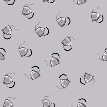 Seamless pattern teapot steel drip kettle cartoon vector イラスト素材