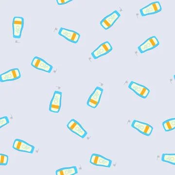 Seamless pattern tear shampoo baby cartoon vector Stock Illustration