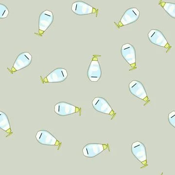 Seamless pattern tear shampoo baby cartoon vector Stock Illustration