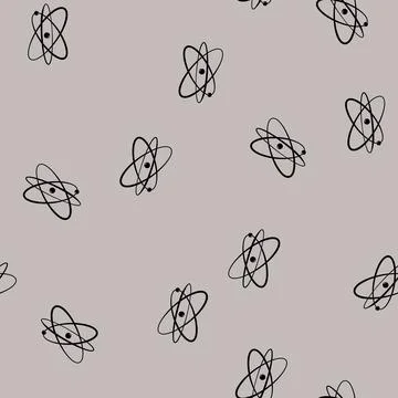 Seamless pattern technology atom orbit cartoon vector 스톡 일러스트