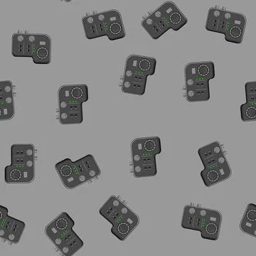 Seamless pattern technology audio interface cartoon vector Stock Illustration
