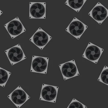 Seamless pattern technology cooling fan pc cartoon vector 库存插图
