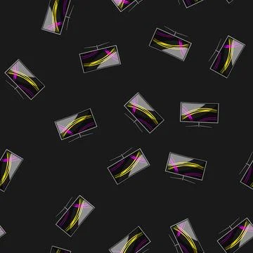 Seamless pattern technology curved screen cartoon vector イラスト素材