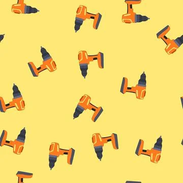 Seamless pattern technology drill cartoon vector 스톡 일러스트
