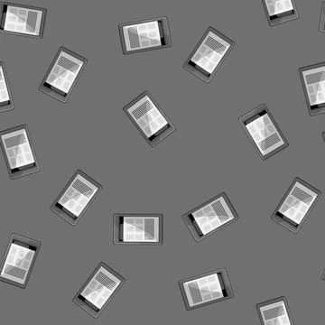 Seamless pattern technology ebook reader cartoon vector Illustrazione stock