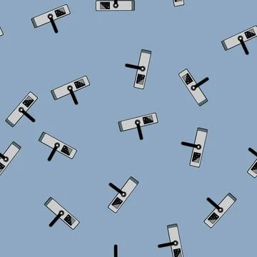 Seamless pattern technology facial recognition lock cartoon vector Illustrazione stock