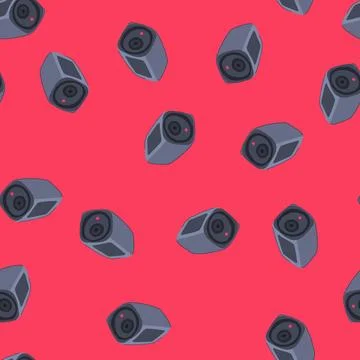 Seamless pattern technology facial recognition camera cartoon vector 스톡 일러스트