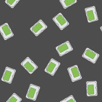 Seamless pattern technology hard drive cartoon vector イラスト素材
