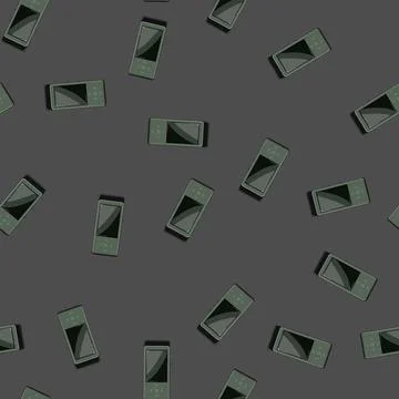Seamless pattern technology hifi mp3 player cartoon vector Stock Illustration