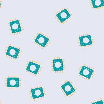 Seamless pattern technology microchip cartoon vector Ilustración de archivo
