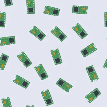 Seamless pattern technology microcontroller cartoon vector Illustrazione stock