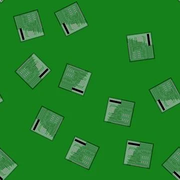 Seamless pattern technology microcontroller cartoon vector Illustrazione stock