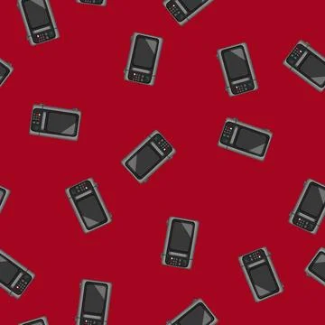 Seamless pattern technology microwave oven cartoon vector 스톡 일러스트