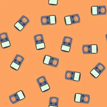 Seamless pattern technology mp3 player cartoon vector Stock Illustration